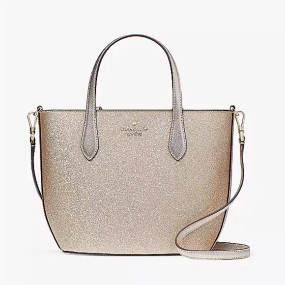 kate spade Handbags - Kate Spade glitter glimmer satchel NWT
gold designer